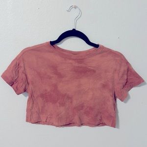 Pink tie-dye cropped t-shirt